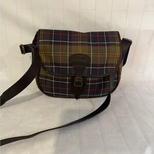 Barbour Tartan Messenger Bag - Brown and Yellow